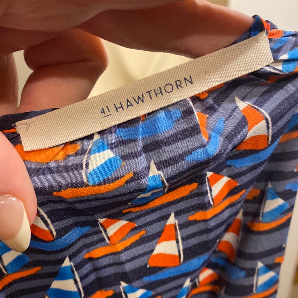 41 Hawthorn Nautical sailboat printed spring summer lightweight dress XL - Picture 4 of 11